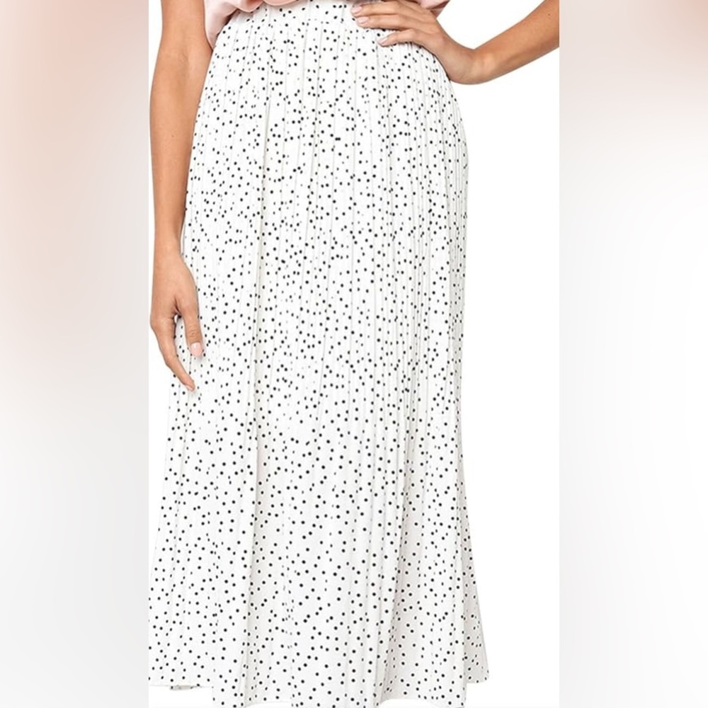 Showpo White Skirt with Black Dots